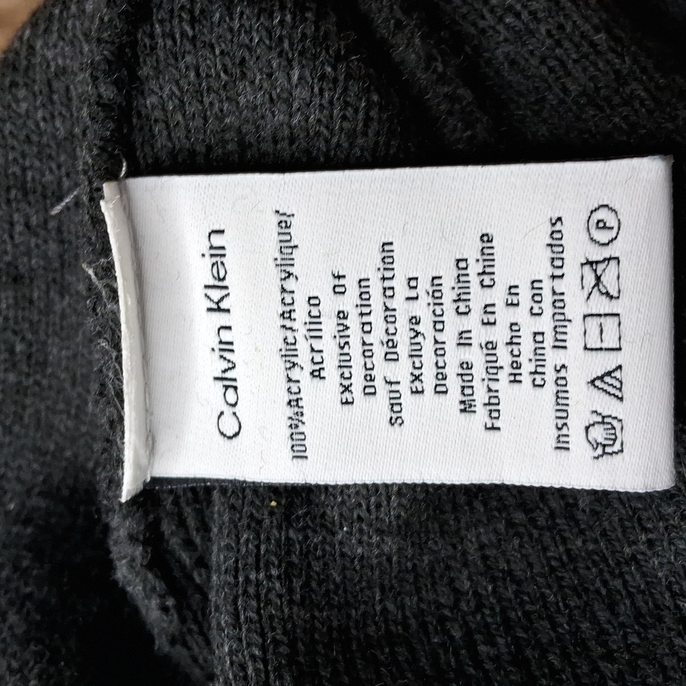 Calvin Klein womans charcoal grey acrylic Beanie - Picture 3 of 4